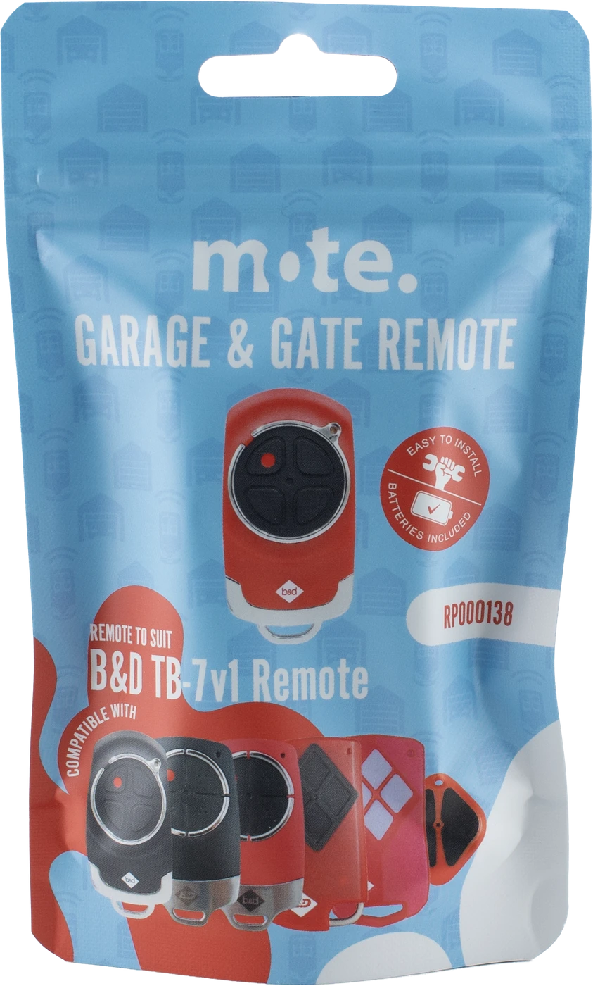Mote packaged remote to suit B&D TB-7v1 Remote