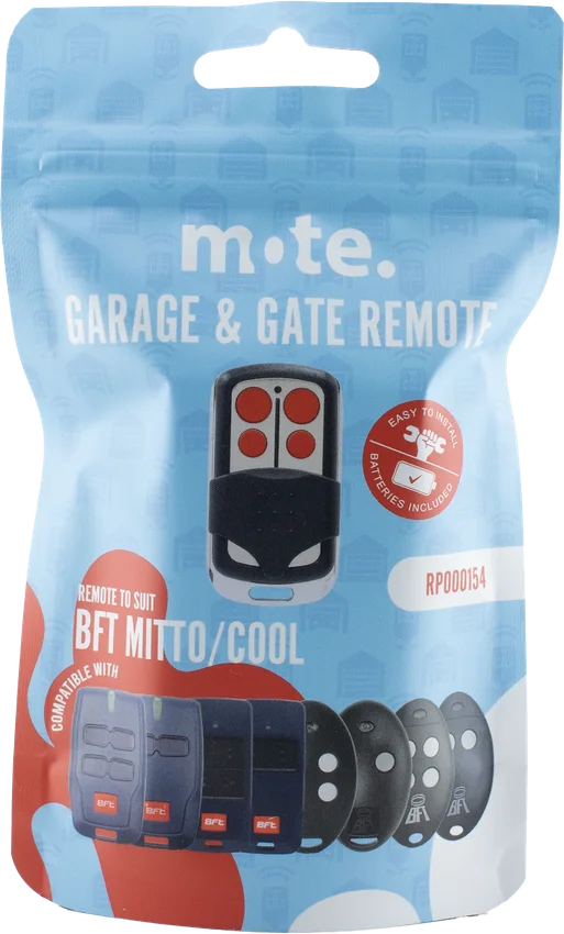 Mote packaged remote to suit Garage/Gate BFT Mitto/Cool