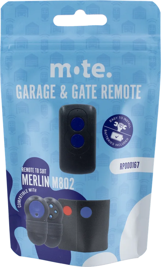 Mote packaged remote to suit Merlin M802