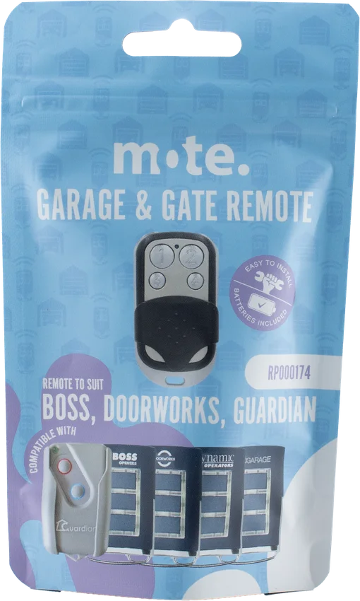 Mote packaged remote to suit Boss, Doorworks, Guardian